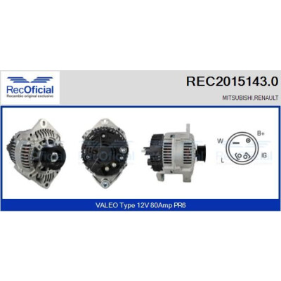 Alternador RECOFICIAL REC2015143.0