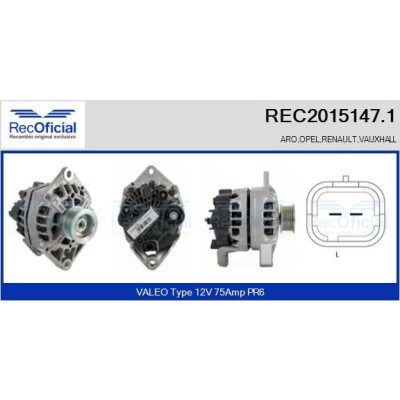 Alternador RECOFICIAL REC2015147.1
