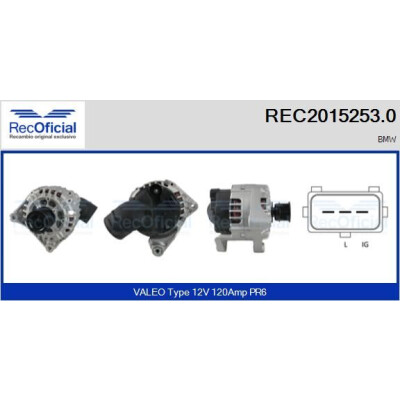 Alternador RECOFICIAL REC2015253.0