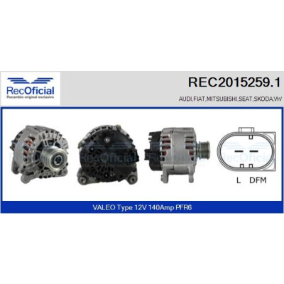 Alternador RECOFICIAL REC2015259.1