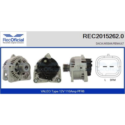 Alternador RECOFICIAL REC2015262.0