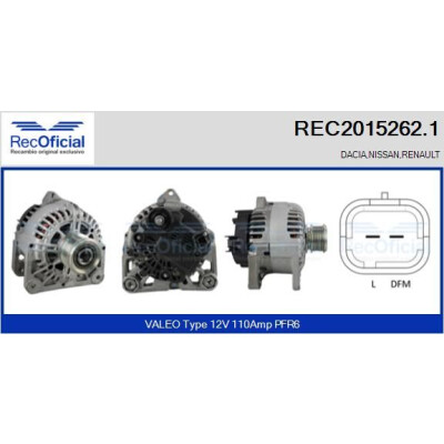 Alternador RECOFICIAL REC2015262.1