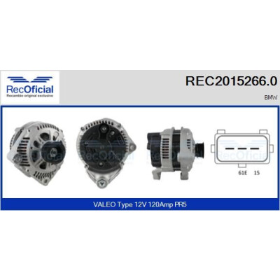 Alternador RECOFICIAL REC2015266.0