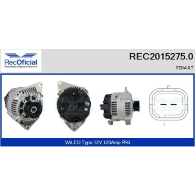 Alternador RECOFICIAL REC2015275.0