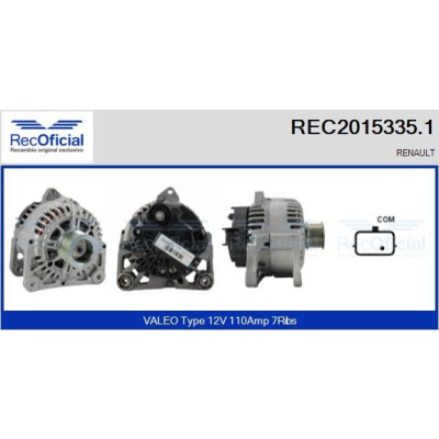 Alternador RECOFICIAL REC2015335.1