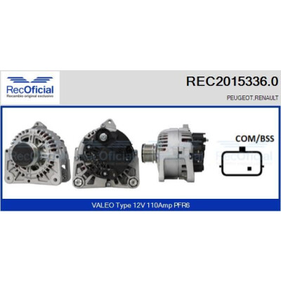 Alternador RECOFICIAL REC2015336.0