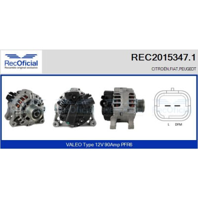 Alternador RECOFICIAL REC2015347.1