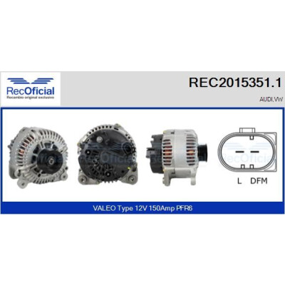 Alternador RECOFICIAL REC2015351.1