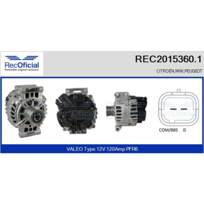 Alternador RECOFICIAL REC2015360.1