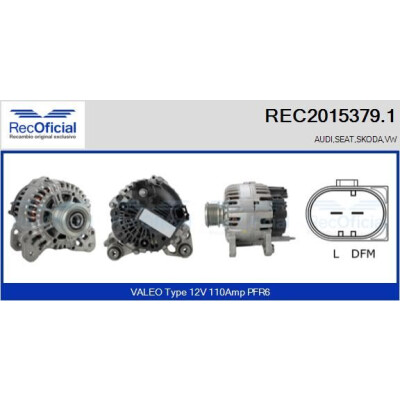 Alternador RECOFICIAL REC2015379.1