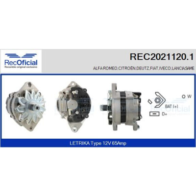 Alternador RECOFICIAL REC2021120.1