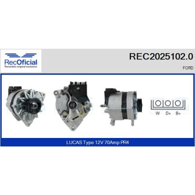 Alternador RECOFICIAL REC2025102.0