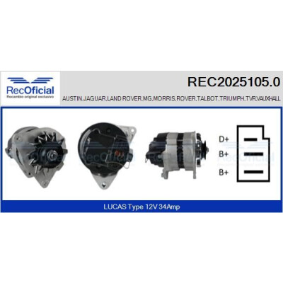 Alternador RECOFICIAL REC2025105.0
