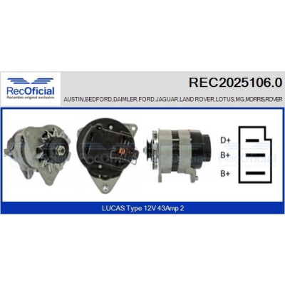 Alternador RECOFICIAL REC2025106.0