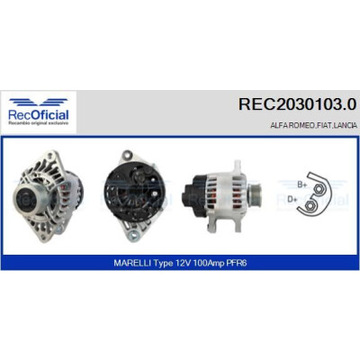 Alternador RECOFICIAL REC2030103.0