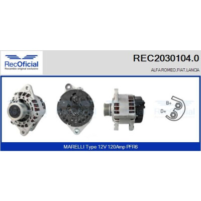 Alternador RECOFICIAL REC2030104.0