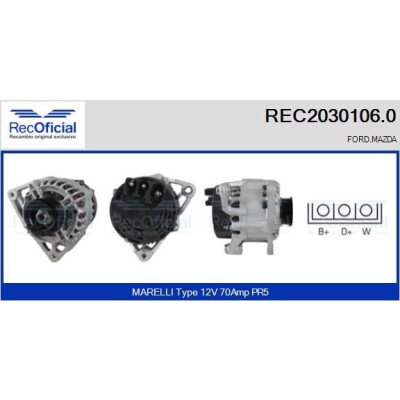 Alternador RECOFICIAL REC2030106.0