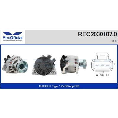 Alternador RECOFICIAL REC2030107.0