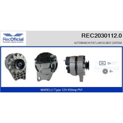 Alternador RECOFICIAL REC2030112.0