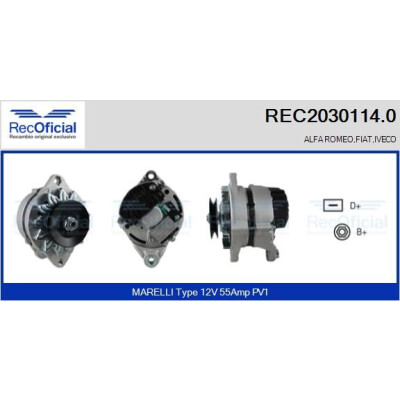Alternador RECOFICIAL REC2030114.0