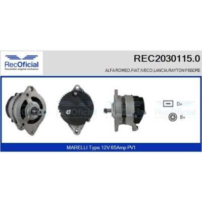 Alternador RECOFICIAL REC2030115.0