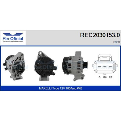 Alternador RECOFICIAL REC2030153.0