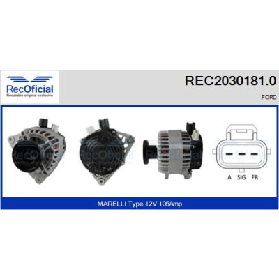 Alternador RECOFICIAL REC2030181.0