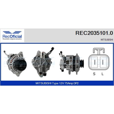 Alternador RECOFICIAL REC2035101.0