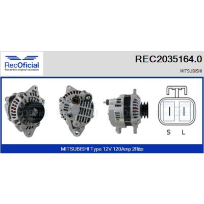 Alternador RECOFICIAL REC2035164.0