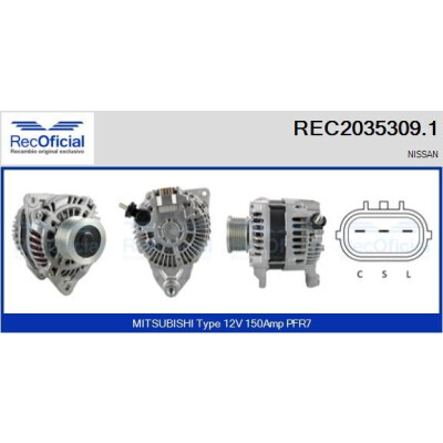 Alternador RECOFICIAL REC2035309.1