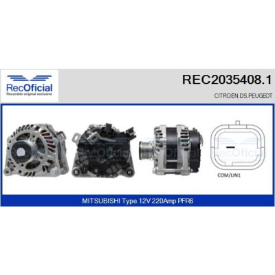 Alternador RECOFICIAL REC2035408.1
