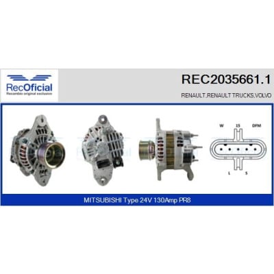 Alternador RECOFICIAL REC2035661.1