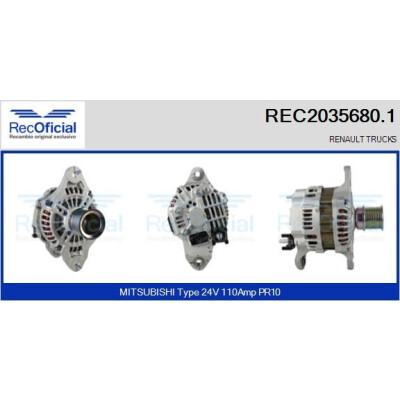 Alternador RECOFICIAL REC2035680.1