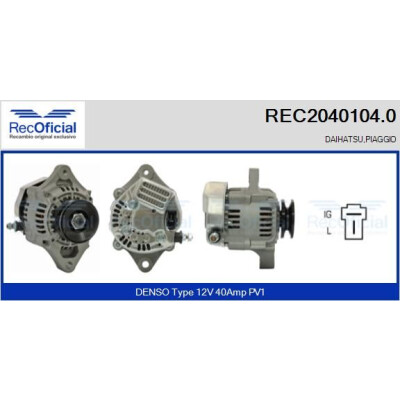 Alternador RECOFICIAL REC2040104.0