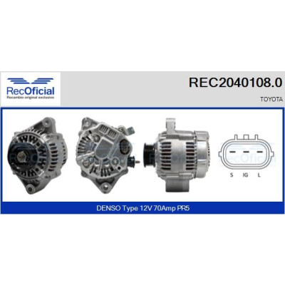 Alternador RECOFICIAL REC2040108.0