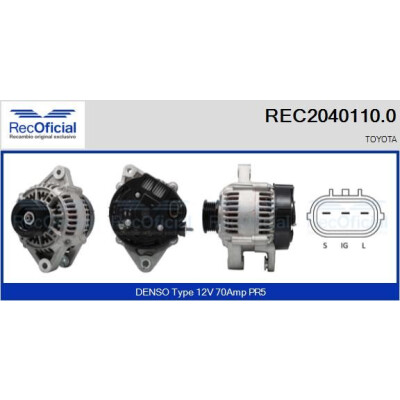 Alternador RECOFICIAL REC2040110.0