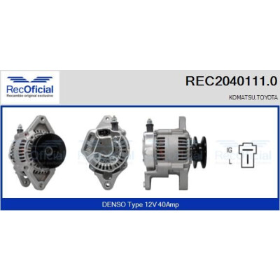 Alternador RECOFICIAL REC2040111.0