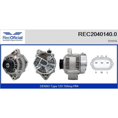 Alternador RECOFICIAL REC2040140.0
