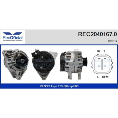 Alternador RECOFICIAL REC2040167.0
