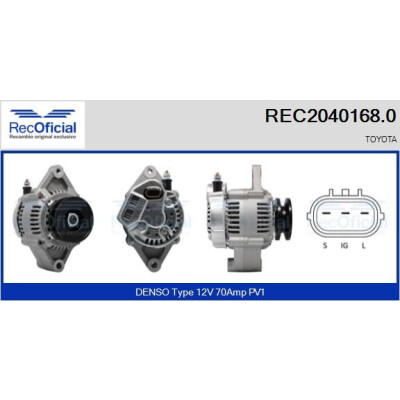 Alternador RECOFICIAL REC2040168.0