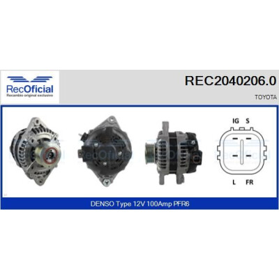 Alternador RECOFICIAL REC2040206.0