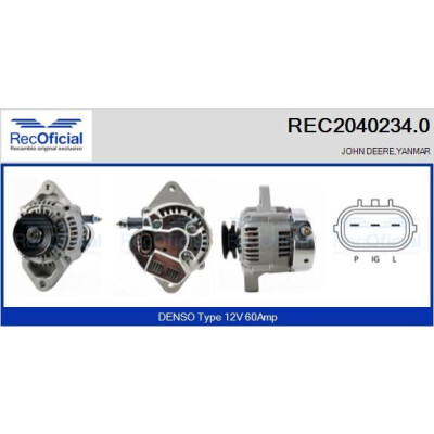 Alternador RECOFICIAL REC2040234.0