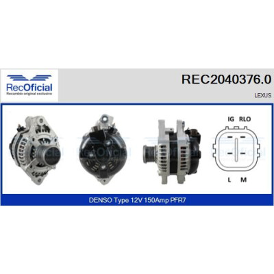 Alternador RECOFICIAL REC2040376.0