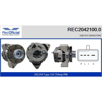 Alternador RECOFICIAL REC2042100.0