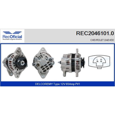 Alternador RECOFICIAL REC2046101.0