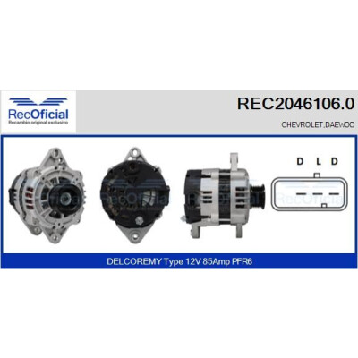 Alternador RECOFICIAL REC2046106.0