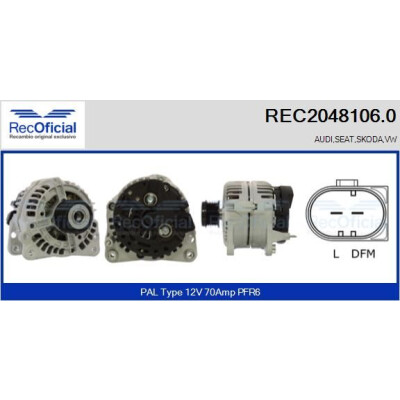 Alternador RECOFICIAL REC2048106.0
