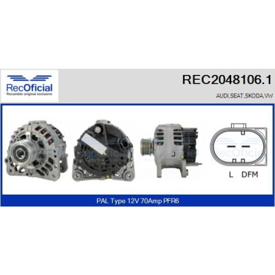 Alternador RECOFICIAL REC2048106.1