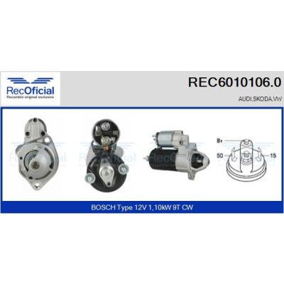 Motor de partida RECOFFICIAL REC6010106.0