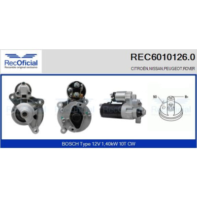 Motor de arranque RECOFICIAL REC6010126.0